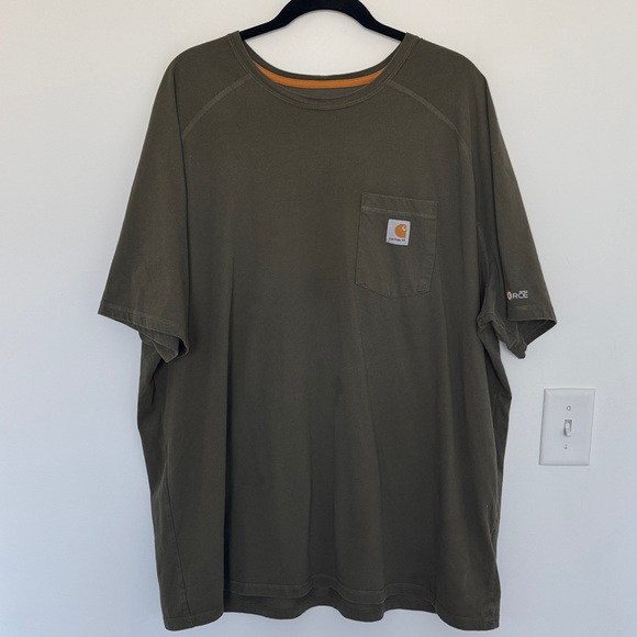 Carhartt Other - Carhartt Men's Dark Olive Short Sleeve Pocket Tee, Relaxed Fit - Size 3XL